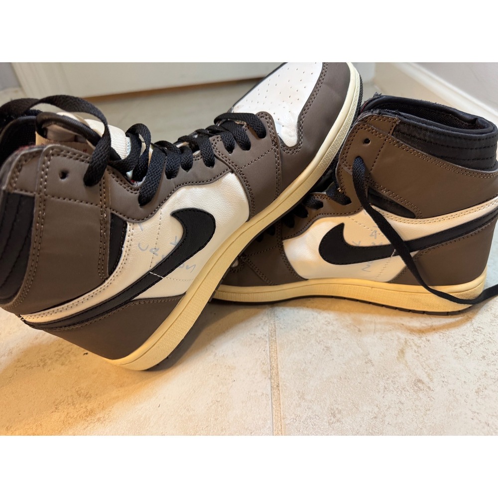 Air Jordan 1 Retro High OG‎ Travis Scott Cactus Jack Mens Shoes Sail Brown Black